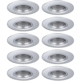 Paulmann Einbauleuchte 10er-Pack rund 90mm GU10 max. 10x10W 230V dimmbar Chrom matt