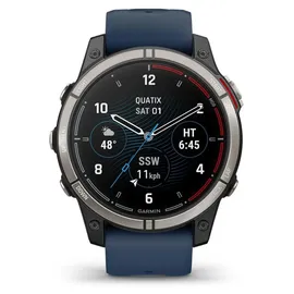 Garmin Quatix 7 Pro BT 47 mm Kunststoffgehäuse schwarz Silikonarmband blau M