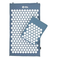 BODHI Akupressur-Set Vital: Akupressurmatte (72 x 42cm) & Akupressurkissen | inkl. Tasche | zur Selbstmassage, Entspannung & Förderung der Durchblutung (blau)