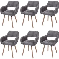 MCW 6er-Set Esszimmerstuhl MCW-A50 II, Küchenstuhl Polsterstuhl, Holz Stoff/Textil