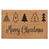 HANSE HOME Fußmatte »Mix Mats Kokos Christmas Trees«, rechteckig, 15 mm Höhe, Weihnachten, Schmutzfangmatte, Outdoor, Rutschfest, Innen, Kokosmatte braun