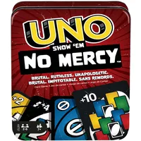 Mattel Games UNO No Mercy Kartenspiel in Einer Aufbewahrungsdose