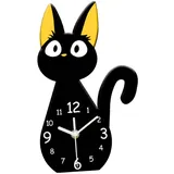 Sharplace Wanduhr Cartoon Katze Tischuhr Pendeluhr Tier Dekoruhr Acrylmaterial mit Lautlosem Mechanismus für Kinderzimmer Schlafzimmer Wohnzimmer Büro Küche