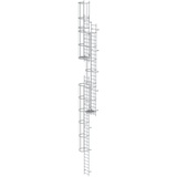 Günzburger Mehrzügige Steigleitern Steighöhe13,16m Mehrzügige Steigleitern mit Rückenschutz (Maschinen) Aluminium eloxiert