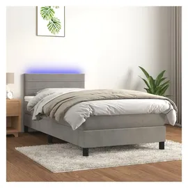 vidaXL Boxspringbett 100 x 200 cm Hellgrau
