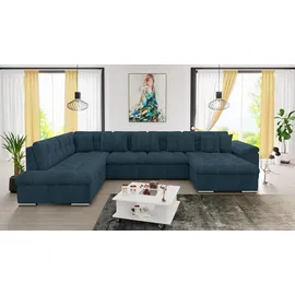 Mirjan24 Ecksofa Niko Bis Cord, Polsterecke mit Bettkasten und Schlaffunktion, Sofa, Polstergarnitur (Farbe: Poso 5, Seite: Rechts) - Blau