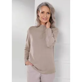 GOLDNER Kaschmirpullover mit Kragen & Ziernaht Beige 22