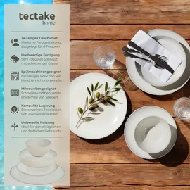 Tectake Tafelservice 24-tlg. beige