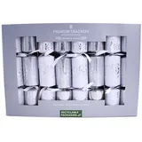 Christmas Cracker Extra Large Premium 8 Pack - Silver & White - Snowflake