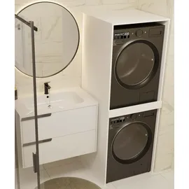 Top e shop Schrank Für Waschmaschine Und Trockner Pola Twin Weiss - Weiß