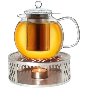 Creano Teekanne Teekanne “Schnabel” 0,85l mit Stövchen, 0,85 l, (Set, 4-St., 1 Teekanne, 1 Stövchen, 1 Deckel) weiß