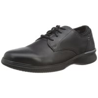 CLARKS Herren Donaway Plain Oxford, Black Leather, 44 EU Weit