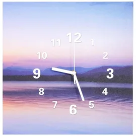 MCW LED-Bild, Leuchtbild Leinwandbild Wandbild, Timer Steg flackernd Wanduhr 110x55cm