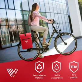 MIVELO 3in1 Fahrradtasche Rucksack Gepäckträgertasche wasserdicht mint