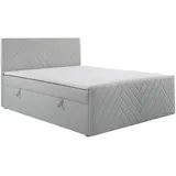 ks home concept KSHOMECONCEPT Boxspringbetten mit Bettkasten NOVA 120x200, Taschenfederkern Matratze, Silber, - Silber