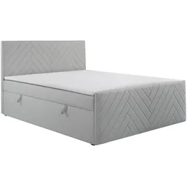 ks home concept KSHOMECONCEPT Boxspringbetten mit Bettkasten NOVA 120x200, Taschenfederkern Matratze, Silber, - Silber