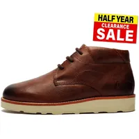 Hush Puppies Kennedy Herren Leder Chukka Knöchel Stiefel Memory Foam Designer