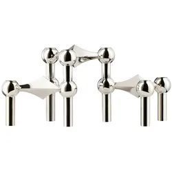 Stoff Nagel - Kerzenhalter, 3er-Set, Chrom