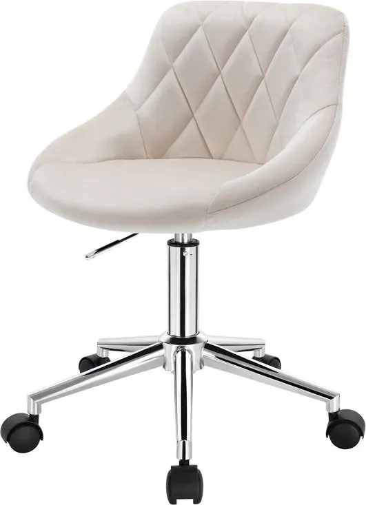 EUGAD Höhenverstellbarer Bürostuhl, Drehhocker mit Rollen, Schminkstuhl für Schlafzimmer Studio Wohnzimmer Küche, 45.5-57.5 cm, PU, Schwarz, 0179BGY