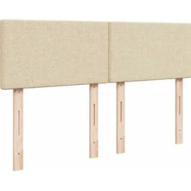 vidaXL Boxspringbett mit Matratze Creme 140x190 cm Stoff - Creme