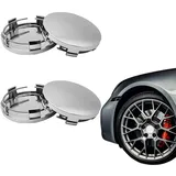 AUEFUDQ 4 Stück Felgenkappen, Nabendeckel OD 60mm ID 56mm, Radnabendeckel, Radnabenkappen, Nabendeckel, Radnabenabdeckung, Universal ABS Silber Nabenkappen, Auto Zubehör für Radnaben