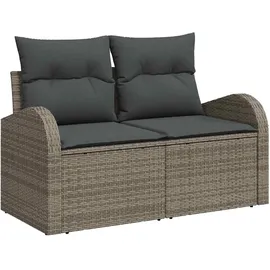 vidaXL Garten-Sofa-Set 11-Tlg Grau Poly Rattan