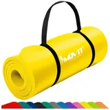 MOVIT Gymnastikmatte, - 183x60x1.0 cm. 12 Farben. für Zuhause oder Unterwegs GELB|GELB No Size