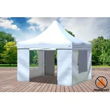 Faltpavillon Faltzelt Pavillon 3x3 FR Weiss Gartenzelt Klappzelt Wasserdicht