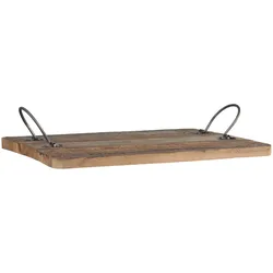 Chic Antique Grimaud altes Tablett mit Henkel, H2/L40/B30 cm, natur