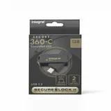 Integral Secure 360-C 128 GB Software-verschlüsselter USB-Flash-Laufwerk – USB-C-Anschluss – 256-Bit-AES-Verschlüsselung – kompatibel mit Mac, MacBook, PC, Laptop