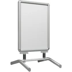 Plakatständer A1 | 32mm | 4xFüßig | B:H 594 x 1041 mm | Grau | Kundenstopper, Werbetafel, Werbeaufsteller, Gehwegaufsteller