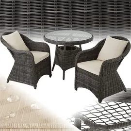 Tectake Aluminium Rattan Set Zürich 3-tlg. natur