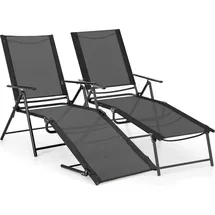 Costway Sonnenliege 64 x 65 x 0 cm Schwarz