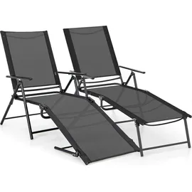 Costway Sonnenliege 64 x 65 x 0 cm Schwarz