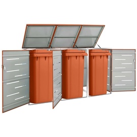 vidaXL Mülltonnenbox für 3 Tonnen 207 x 77,5 x 115 cm orange