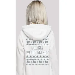 Kapuzenpullover F4NT4STIC "Frohe Wein-Nacht Weihnachten", Damen, Gr. 5XL, weiß, Obermaterial: 65% Baumwolle, 35% Polyester, casual, relaxed fit, Langarm, Pullover Hoodie Sweatshirt, Premium Qualität, Weihnachten, Geschenk