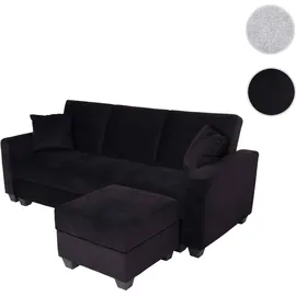 MCW Sofa mit Ottomane, Couch Sofa Gästebett, Schlaffunktion Stauraum 217x145cm ~ Bettsofa, H47