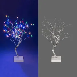 Out of the Blue LED-Lichterkette Bunter Lichterbaum 108 farbige LEDs Batterie 108-flammig Silberfarben
