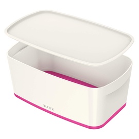 Leitz MyBox Aufbewahrungsbox mit Deckel Klein, Blickdicht, Weiß/Pink Metallic, Kunststoff, 52291023