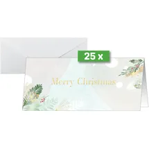 Sigel Weihnachtskarten Christmas Forest Watercolor DIN lang, 25 St.