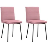 vidaXL Esszimmerstühle 2 Stk. Rosa Samt