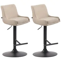 CLP 2er Set Barhocker Club Stoff creme/schwarz
