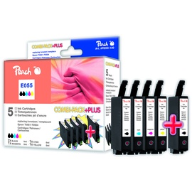 Peach Spar Pack Plus Tintenpatronen kompatibel zu Epson T0556, T0551,