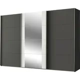 Schwebetürenschrank WIMEX "Bern Schiebetürenschrank TOPSELLER", weiß (graphit, weiß, alu), B:313cm H:210cm T:64cm, Spanplatte, Schränke, Schwebetürenschrank, Schrank mit zusätzlicher Innenausstattung, Garderobe