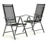VCM Klappstuhl 56 x 65 x 105 cm schwarz/grau 2 St.
