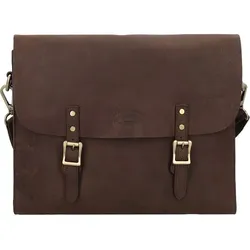 Klondike 1896 Brett Messenger Leder 38 cm Laptopfach dunkelbraun