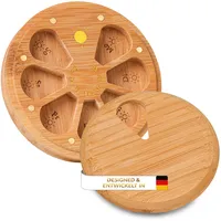 ELEMENTBOX Premium Pillenbox aus Holz – Licht & Hitzegeschützt, doppelseitig + 24K Gold Magnetverschluss, 7 Tage Tablettendose mit 14 Fächern, Natürlicher Organizer mit FSC Bambus, Neues Modell 2026