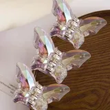 Duories 3 Stück Schmetterling Haarspangen,Kristall Butterfly Hair Jaw Clips Haarklammern Haarnadel rutschfeste Haar Fänger Haarklauenclip Haarstyling-Zubehör Haarschmuck für Frauen Damen Mädchen,Weiß