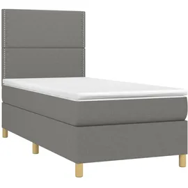 vidaXL Boxspringbett 100 x 200 cm Dunkelgrau