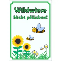 Aufkleber Wildwiese Nicht pflücken A0 (841x1189mm)